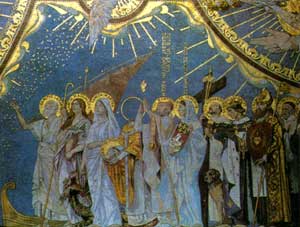 Débarquement de saints Lazare, Marie-Madeleine, Marthe ._.mosaïque de la basilique de Montmartre