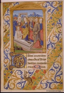 Résurrection de Lazare -Livre d'heure du XIV XV e siècle- Liège- ms Wittert-