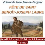 Prieuré de Saint-Jean-De-Garguier: Fête de Saint Benoît-Joseph Labre